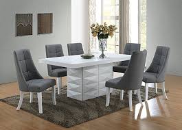 Kings Brand Milan 7 Piece White Modern Rectangle Dinette Dining Room Table With Grey Chairs Dining Room Table Dining Chairs Modern Dining Room