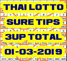 Thai Lottery Sure Tips 3up Total 01 03 2019 Satta Matka