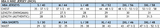 Adidas Swingman Jersey Size Chart