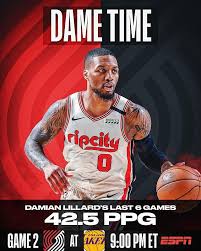 Portland trail blazers point guard damian lillard, whose success in clutch moments earned him the dame time nickname, said the ability to accept failure is a crucial part of his career. Wholenewgame On Instagram Dame Time Damianlillard Looks To Continue His Scoring Stretch As The Trailblazers 1 0 Series Lead Take On Lakers At 9