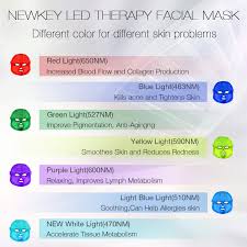Led Face Mask Newkey Led Light Therapy 7 Color Facial Skin