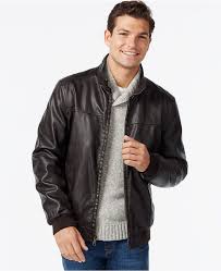 Tommy Hilfiger Faux Leather Bomber Jacket Faux Leather Bomber Jacket Black Leather Bomber Jacket Brown Leather Bomber Jacket