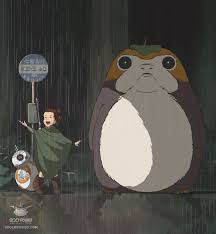 This Last Jedi And My Neighbor Totoro Mashup Will Melt Your Heart Star Wars Art Star Wars Fan Art Star Wars Memes