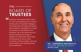 We're excited to share some amazing news! 🎉 Dr. Lawrence Antonucci,  President & CEO of Lee Health, has been appointed as the Board Chair of the  Florida Hospital Association's (FHA) Board of
