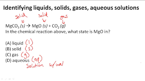 Identifying Liquids Solids Gases Aqueous Solutions