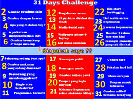 Maybe you would like to learn more about one of these? 31 Days Challenge List Nama Samaran Life With Love