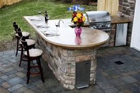 This outdoor kitchen, featuring stone aesthetics and big green egg, was assembled by the homeowner with an outdoor kitchen kit. Prefab Outdoor Kitchen Kits Landscaping Network