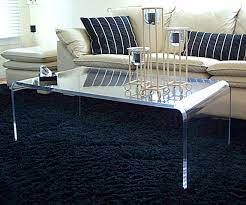 Can be made to most any size. Furniture Bent Acrylic Coffee Tables Waterfall Cocktail Table Blue Shag Rug Natural Cream Sofa Dark Blue Coffee Table Acrylic Coffee Table Ikea Coffee Table