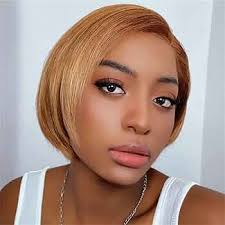 Donmily Bob Lace Front Perucas Cabelo Humano Curto Liso Laço Loiro Dourado  Bob 13x4 Frontal 150% Densidade Lace Bob Perucas com Cabelo de Bebê para  Mulheres F423B Perucas Coloridas 20 cm