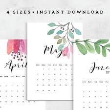 Printable Calendar 2017 Floral Calendar Printable Planner 2017 Printable Calendar 2017 Floral Calendar Diy Calendar