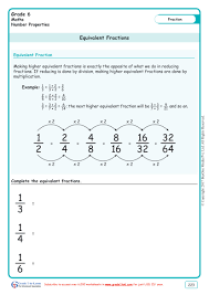 Find the fraction of shaded and unshaded part. Grade 6 Equivalent Fractions Worksheets Www Grade1to6 Com