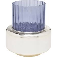 Vase En Verre Bleu Polsino Kare Design Vase En Verre Bleu Vases Decoratifs Vase En Metal