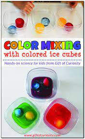 These activities include free printables! Color Mixing Colored Ice Cubes Preschool Color Activities Preschool Colors