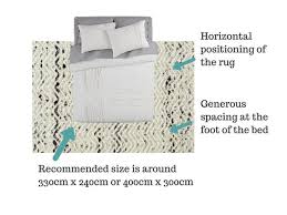 Although you won't be able to put your nightstands on the rug, you'll have about 14 inches of rug underfoot on each side of the bed. Bedroom Rug Size Guide Catwalk Rugs