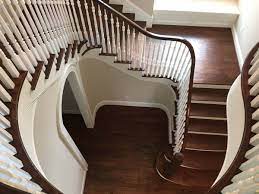 Stair Parts Project Circular Staircase With A Red Oak Stair Handrail And Pin Top Balusters In 2021 Oak Stairs Stair Handrail Stairs
