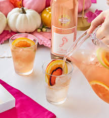 This Barefoot Wine Cocktail Recipe Doubles Up On The Rose Flavor With A Rose Syrup Make It Any Season And Dr Sangria Punch Wine Cocktail Recipes Wine Recipes