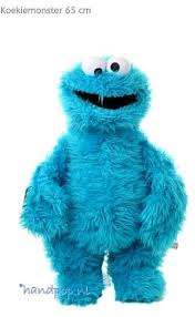 Koekiemonster Handpop 65 Cm Cookie Monster Blue Blauw Wobbly Eyes Handpoppen Sesamstraat Naaipatronen