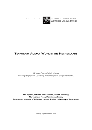 Human resource specialists, nurses, computer support. Pdf Temporary Agency Work In The Netherlands