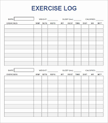 Workout Plan Template Pdf Beautiful Exercise Log Template 8 Free Pdf Doc Download In 2020 Workout Log Workout Template Workout Plan Template
