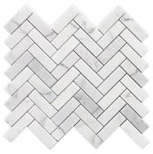 Create any geometric design you like with this easy tutorial for a stamped wallpaper look. Calacatta White Marble Herringbone Pattern Mosaic Tile Backsplash Accent Wall Kitchen Bathroom Shower Wall