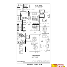 5 x 10 m house plan, two floors, 2 bedrooms, 79 sqm, 451. House Plan For 45 Feet By 80 Feet Plot Plot Size 400 Square Yards Gharexpert Com