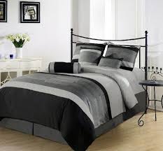 Black And Gray Bed In A Bag Twin 49 Chezmoi Collection 7 Pieces 3 Tone Black Grayish Green Embroidery Comforter Set Bed In A Bag King Size Bedding Comforter Sets Bedding Sets Grey Comforter