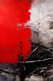 Aggressive Brush Strokes I Like How Bold The Red Paint Looks Against That Monochrome Texture Painting By Ivo S Abstract Painting Abstract Modern Art Abstract