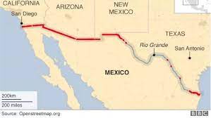 Quais territórios fazem fronteira com brasil? Mapa Mostra Areas Na Fronteira Eua Mexico Onde Ja Foi Construido Algum Tipo De Barreira Construir Um Muro Imigracao Ilegal Construindo