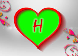 قلوب حب مع حرف H