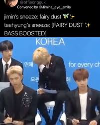 The Cute Little Sneeze Of Jimin And Then Taehyung Video Kpop Memes Bts Bts Taehyung Bts Memes