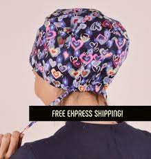 Medical Bonnet For Surgery Scrub Hat For Hospital Bouffant Etsy Scrub Hats Scrub Caps Pattern Scrub Caps