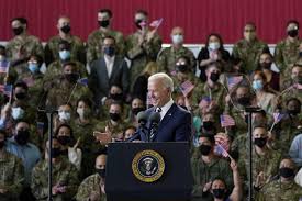 Here's the full 'making america great again' donald trump speech in moon for rep. Biden Praises Us Troops And Families During Speech In England Military Com