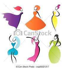 Disegni stilizzati, immagini stilizzate di: Stilizzato Moda Silhouette Simboli Vettore Donne Canstock