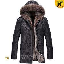 Christmas Gifts Cwmalls Calgary Camo Leather Shearling Jacket Cw807505 Custom Made Custom Mad Mens Shearling Jacket Fur And Shearling Mens Shearling Coat