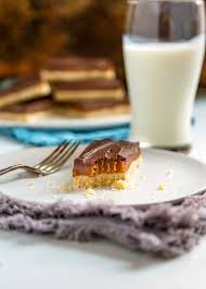 Then press the shortbread down firmly with your knuckles so that it is tightly packed in the tin. Millionaire Shortbread Bars Kevin Is Cooking