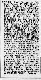 Obituary for Hugh W . DITZLER (Aged 64)