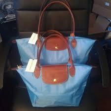 Nwt Large Longchamp Le Pliage Tote Bag Azure Blue Nwt