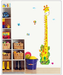 Kappier Cute Giraffe Height Measurement Growth Chart In Inches And Centimeters Removable Wall Decals