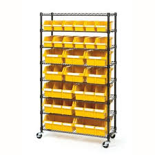 Black And Yellow Storage Bins Sam S Club Seville Classics 24 Bin Rack With Wheels Sam S Club Bin Rack Storage Bin Racks Storage System