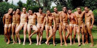 Naked men group