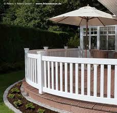 Terrassengelander Terrassenzaun Aus Massivem Hartholz Rundes Gelander Zu Einem Halbkreis Geformt Veranda Gelander Terrasse Zaun Zaun Garten
