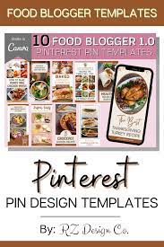 10 Food Blogger Pinterest Templates Video Pin Template Social Media Templates Canva Templates Pinterest Pin Templates For Bloggers Pinterest Templates Blogger Templates Food Blogger