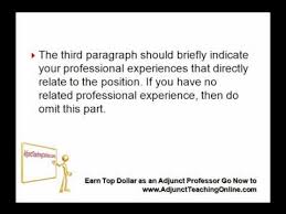 Wow your future employer with this simple cover letter example format. Cover Letter For A College Professor Youtube