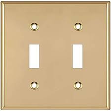 Enerlites Toggle Light Switch Metal Wall Plate Corrosive Resistant Size 2 Gang 4 50 X 4 57 7712 Pb 302 Toggle Light Switch Plates On Wall Polished Brass