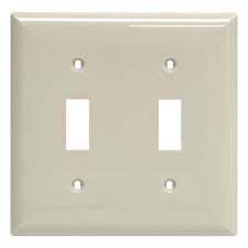 Power Gear Double Toggle Light Switch Wallplate Light Almond