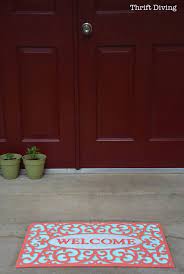 Rubber door mat to architectural detail. My Pretty Custom Welcome Mat Makeover With Spray Paint