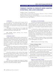 Pdf Tongue Coating In Patients With Gastro Intestinal And