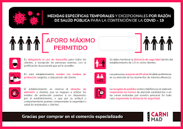 Señal de limitación de aforo aforo limitado, incluye un rotulador de tiza líquida borrable de colores (color según el stock) para escribir el aforo disponible. Cartel De Medidas Anticovid Y Aforo Limitado Para Tu Establecimiento Carnimad