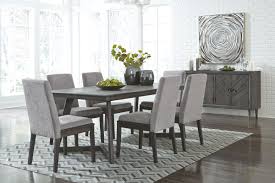 A spacious dining room buffet gives you a place to store wine glasses, your favorite bottles of liquor and anything you see fit. Besteneer Dark Gray 8 Pc Rectangular Dining Room Table 6 Upholstered Side Chairs Server Desert Design Furniture