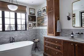 This cottage bathroom model looks modern. Look For Less Our Modern Cottage Bathroom Chris Loves Julia